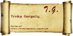 Trnka Gergely névjegykártya